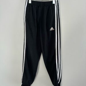 Adidas youth 7 Black Joggers with White Stripes